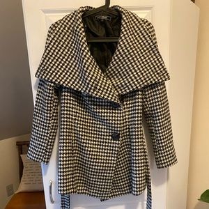 Love Stitch Soft Houndstooth Pea Coat